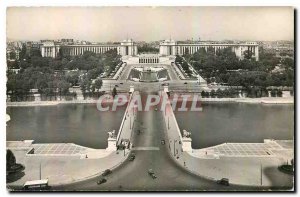 Old Postcard Paris Les Jardins du Trocadero and Palais de Chaillot