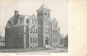 HIGH SCHOOL BUILDING WESTMINSTER MARYLAND POSTCARD 1908