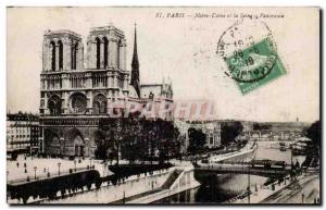 Paris - 4 - Notre Dame and the Seine - Panorama - Old Postcard