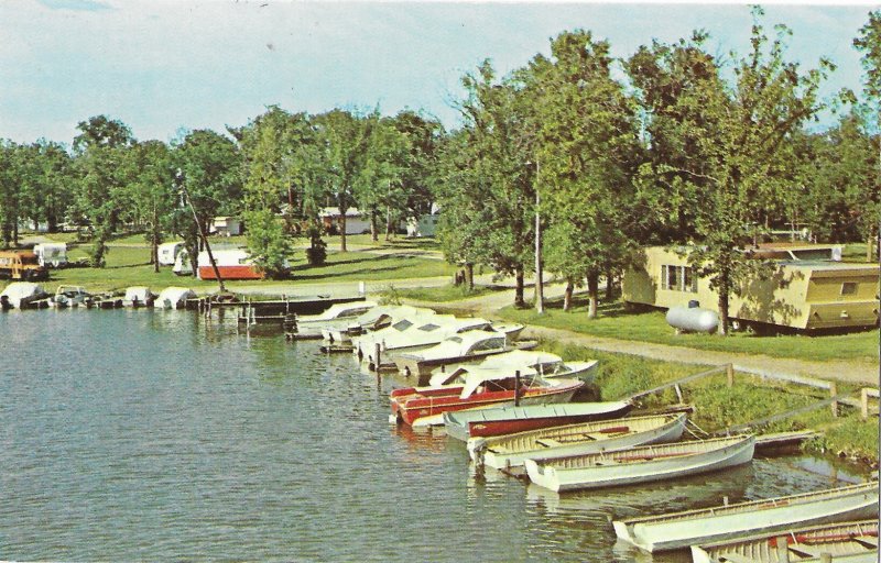 Camping Trailers and Boat Dock in Minnesota Land of 1000 Lakes