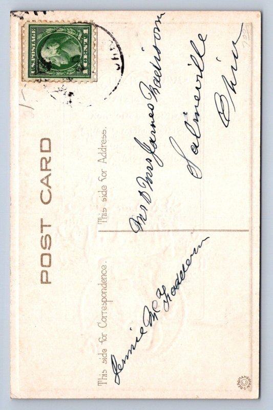 K9/ Santa Claus Christmas Postcard c1910 Wave Chimney Holly 4