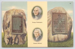 President & Patriotic~Washington & Jefferson & 2 Monuments~Vintage Postcard