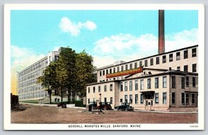 Sanford Maine~Goodall Worsted Mills~Textile Factory~Vintage Cars~1920s Postcard
