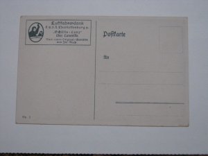 Vintage Postcard Zeppelin LUFTFABRERDANK SCHUTTE LANZ WWI Bombing Ariel Fight