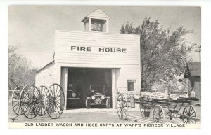 NE - Pioneer Village. Fire House, Engines, Ladder Wagon, Hose Carts