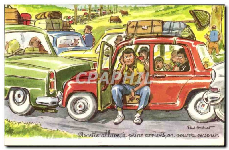 Modern Postcard At this rate has barely arrived we could come back Automobile