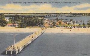 Clearwater City Pier Extending, Gulf of Mexico, FL, USA Clearwater Beach, Flo...