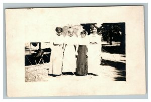 Vintage 1910's RPPC Postcard Women at National Guard Encampment Springfield IL