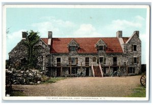 The West Barracks Exterior Scene Fort Ticonderoga New York NY Phostint Postcard