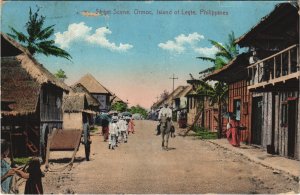 PC PHILIPPINES, STREET SCENE, ORMOC, ISLAND OF LEYTE, Vintage Postcard (b42879)