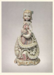 Female Human Anatomy Intestines Porcelain Sculpture 8x6 Postcard