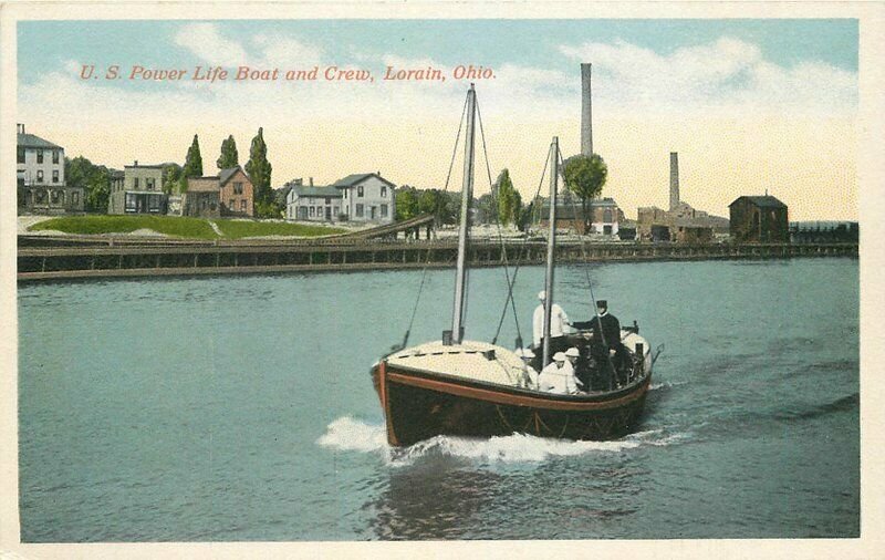 Loriane Ohio US Power Life Boat Crew Octochrome #39323 1920s Postcard 20-6180