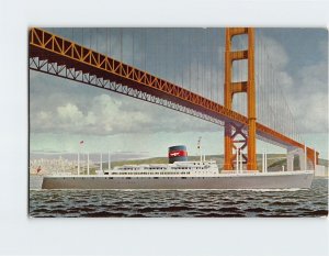 Postcard The S. S. President Hoover leaves Golden Gate San Francsico CA USA