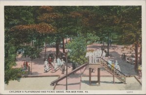 Postcard Children's Playground + Picnic Grove Pen Mar Park PA