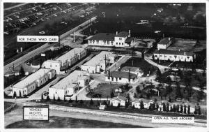 Aerial View 1940s Yendes Motel Vandalia Ohio  RPPC Photo Postcard 4709