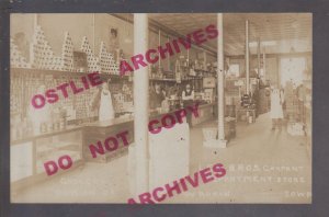 Waukon IOWA RPPC c1910 INTERIOR GENERAL STORE Lee Bros. nr Decorah Lansing IA