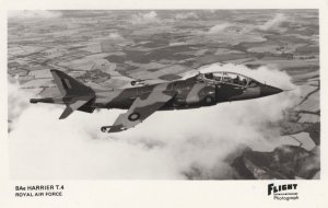 Harrier T4 Plane Aircraft Flight Photograph Real Photo Postcard