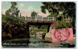 1908 Bridge Across Cox's Creek Bridgewater South Australia Antique Postcard