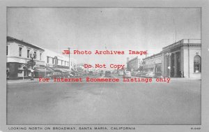 CA, Santa Maria, California, Broadway, Looking North, Wayne Paper Pub No H949