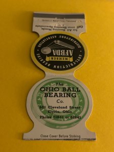 Vintage Matchbook Cover The Ohio Ball Bearing Co Elyria, Ohio MB188