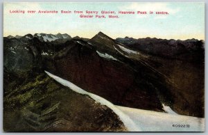 Vtg Montana MT Glacier Park Avalanche Basin Heavens Peak 1910s Old Postcard