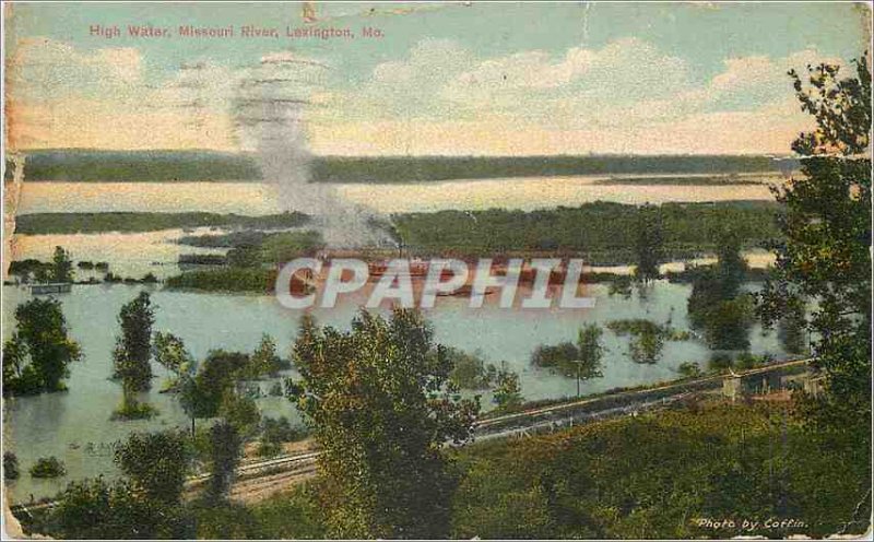 Postcard Old High Water Missouri River Laxington MB