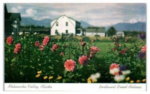Northwest Orient Airlines, Matanuska Valley, Alaska Postcard