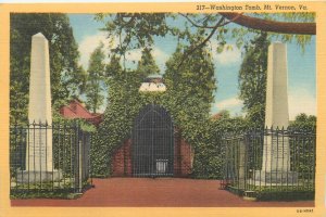 B572 United States Mt. Vernon Washington Tomb linen postcard