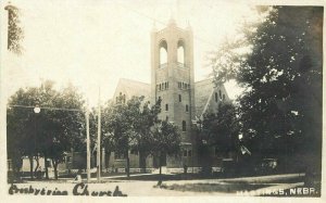 C-1910 Presbyterian Church Hastings Nebraska RPPC Photo Postcard 20-7763