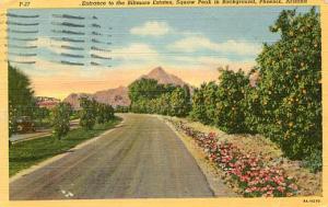 AZ - Phoenix, Entrance to Biltmore Estate, Squaw Peak in background