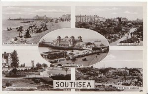 Hampshire Postcard - Views of Southsea - Real Photograph - Ref 3416A