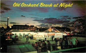 Old Orchard Beach Maine 1960s Amusement Night Rudy's Postcard Fredman 21-7081