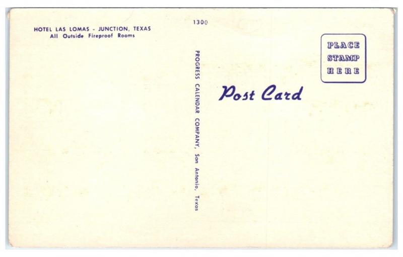 Mid-1900s Hotel Las Lomas, Junction, TX Postcard | United States - Texas -  Other, Postcard / HipPostcard
