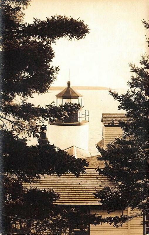 Bass Harbor Lighthouse ME Real Photo Postcard