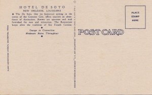 Postcard Hotel de Soto New Orleans Louisiana LA