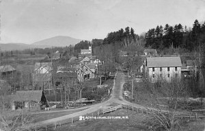 North Charlestown NH Fabulous Aerial View in 1911 Real Photo Postcard