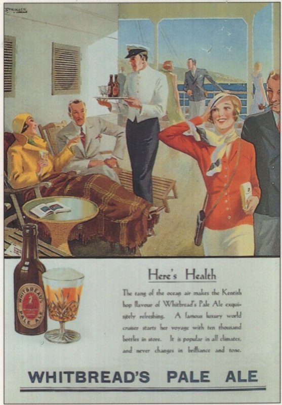 Whitbread Pale Ale Beer On Ship Rare Advertising Postcard