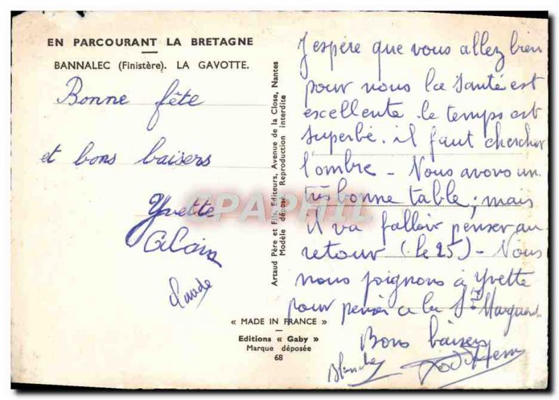 Postcard Modern Folklore Bannalec La Gavotte