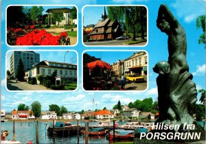 Greetings from Porsgrunn Norway Postcard multiview