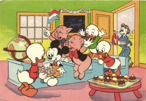 PC DISNEY, MICKEY MOUSE, HUEY, DEWEY AND LOUIE, Vintage Postcard (b28712)