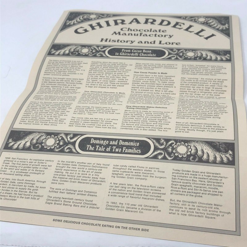 Ghirardelli Chocolate Manufactory Soda Fountain and Candy Shop menu San Francisc