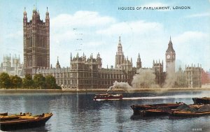 London Thames navigation & sailing Parliament paddle steamer coal barge