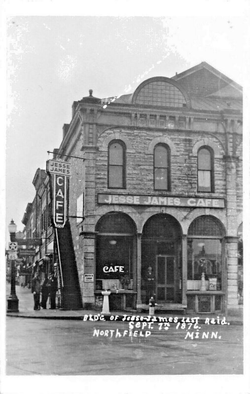 Northfield MN  Jesse James Cafe His Last Raid in 1876  RPPC