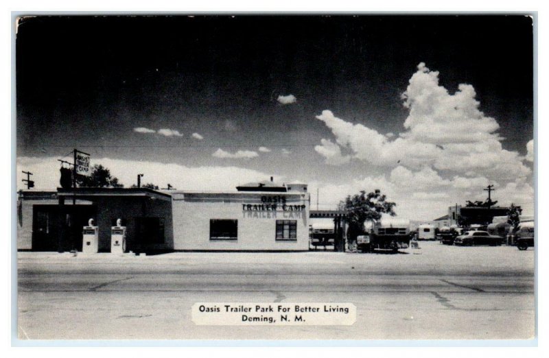 DEMING, New Mexico NM ~ Roadside OASIS TRAILER PARK for Better Living  Postcard