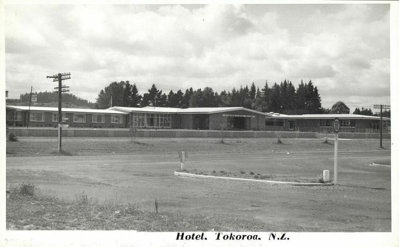 new zealand, TOKOROA, Timberlands Hotel (1950s) RPPC