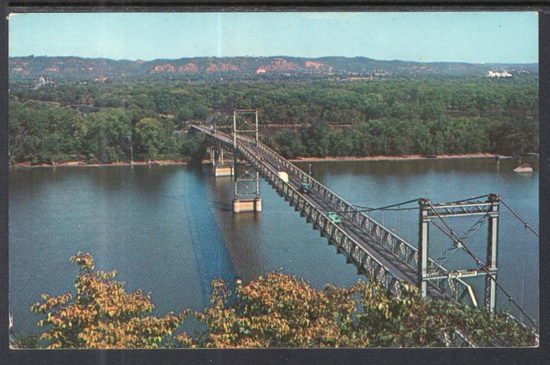 Suspension Bridge,Mississippi River,Marquette,IA and Prairie du Chein,WI BIN