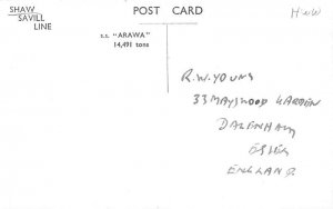 S.S. Arawa, Shaw Savill Line View image 