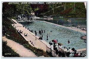 1910 Bathing Rock Springs Park Chester West Virginia Antique Vintage Postcard 