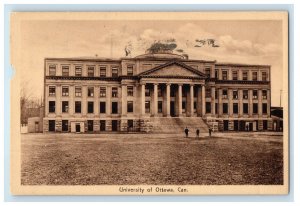 1913 Front View of University of Ottawa Canada Posted Antique Postcard