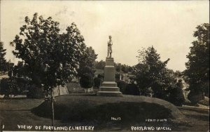 Portland Michigan MI View of Cemetery Real Photo c1910 Vintage Postcard